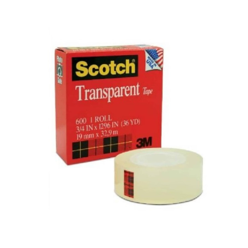 3M 600 TRANSPARENT TAPE 12.7MM/19MM