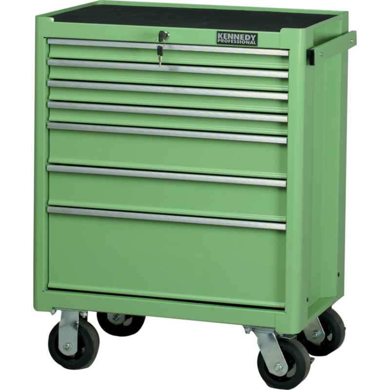 ROLLER CABINET, CLASSIC GREEN RANGE, 7 DRAWERS, (H) 890MM X (W) 460MM X (L) 690MM