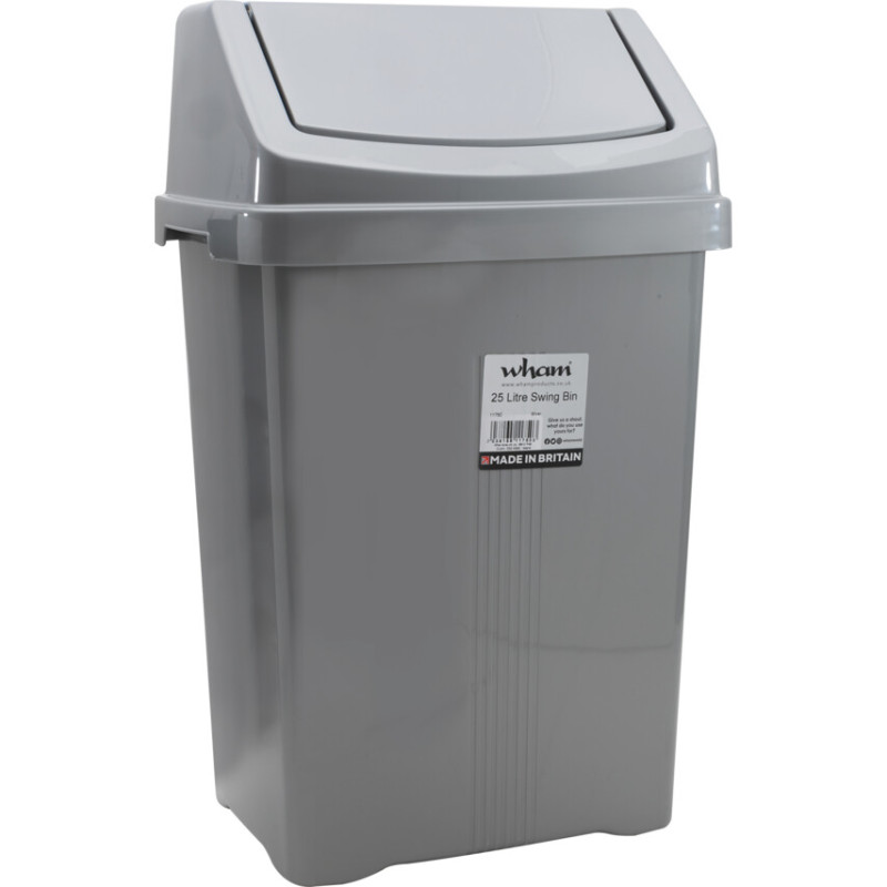 GREY SWING BIN - 25 LITRE