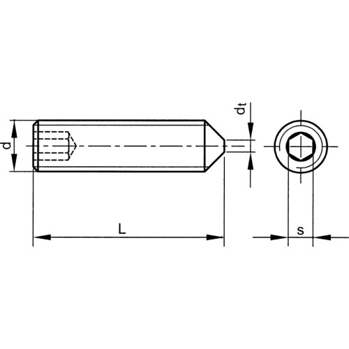 M10X16 SKT SET SCREW - CONE POINT (GR-45H) (14.9)