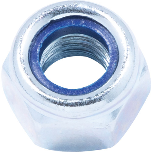 M8 STEEL LOCK NUT, NYLOC, BRIGHT ZINC PLATED, MATERIAL GRADE 8