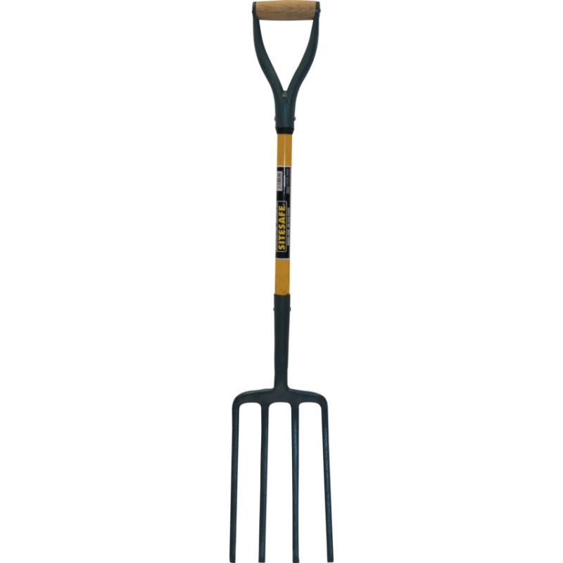 MANGANESE STEEL, DIGGING FORK, SHAFT FIBREGLASS, 1010MM