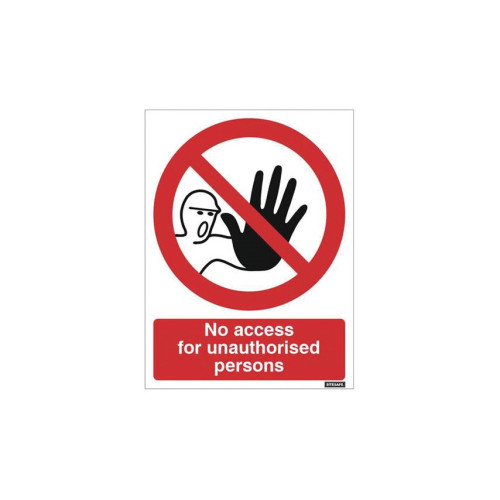 NO ADMITTANCE AUTHORISED PERSONNEL ONLY VINYL SIGN 148MM X 210MM