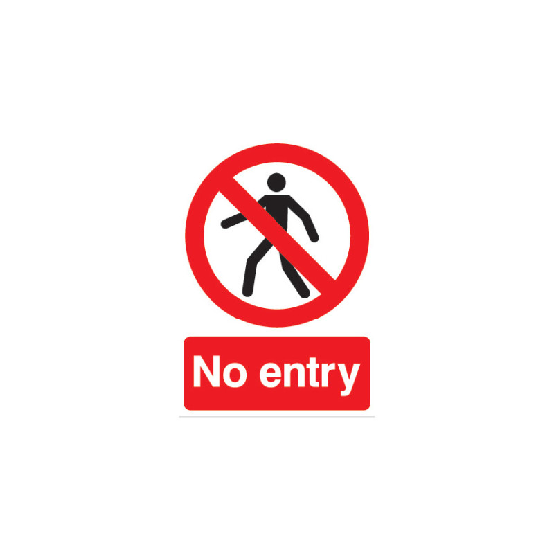 NO ENTRY RIGID PVC SIGN 148MM X 210MM