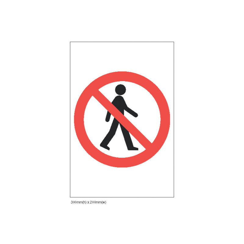 NO ADMITTANCE RIGID PVC SYMBOL Z-BARRIER SIGN 200MM X 300MM