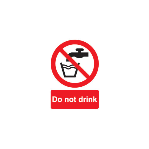 DO NOT DRINK RIGID PVC SIGN 75MM X 100MM