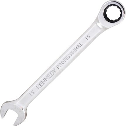 Double End, Ratcheting Combination Spanner, 15mm, Metric