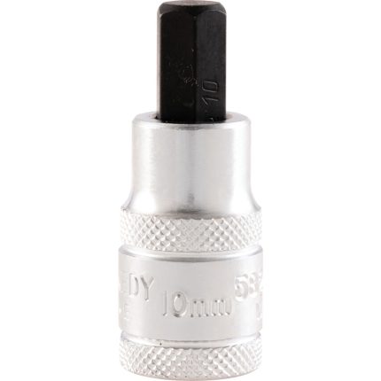 1/2in. Drive,  Hexagon Bit Socket, 10mm,  Metric
