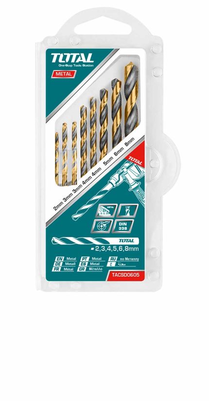 TACSD0801 6 Pcs HSS Twist Drill Bits Set