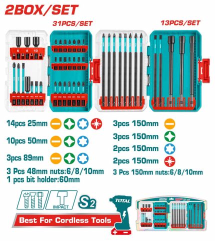 TACSDL24408 44 Pcs Screwdriver Bits & Magnetic Nuts Set