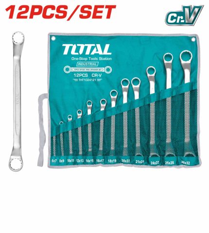 THT1024121 12 Pcs Offset Ring Spanner Set