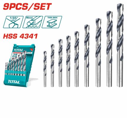 TACSD0095 9 Pcs HSS Twist Drill Bits Set