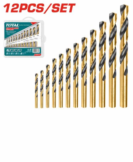 TACSD0125 12 Pcs HSS Twist Drill Bits Set