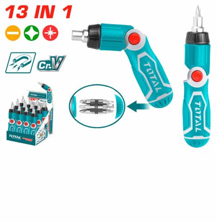 TACSD30136 13 in 1 Ratchet Screwdriver Set