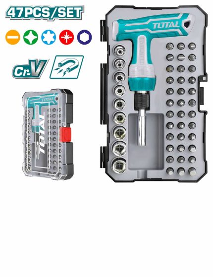 TACSD30476 47 Pcs T-Handle Wrench Screwdriver Set