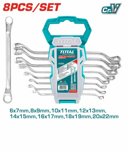 THT102486 8 Pcs Offset Ring Spanner Set