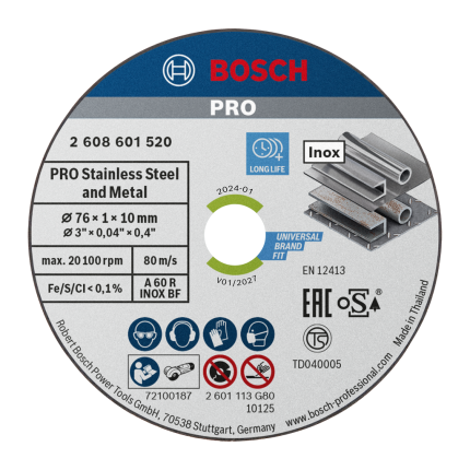 PRO STAINLESS STEEL AND METAL BONDED CUTTING DISC